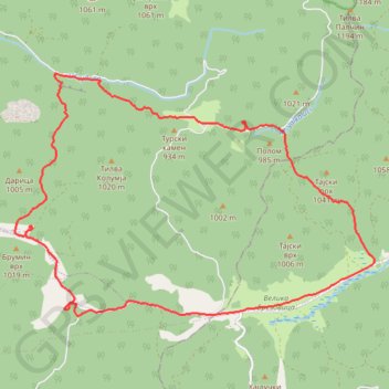 Kučaj: Velika Brezovica, Valkaluci, Nekudovo, vodopad Prskal... GPS track, route, trail