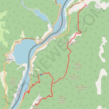 Miroč - Đerdap: Mali i Veliki Štrbac GPS track, route, trail